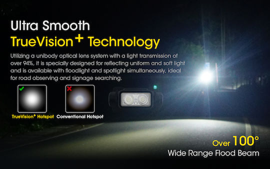 NiteCore Rechargeable Headlamp LED IP68 with Maximum Brightness 1400lm NU43 Yellow
