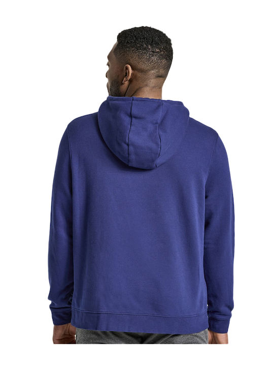 Saucony Rested Herren Sweatshirt mit Kapuze und Taschen Blau