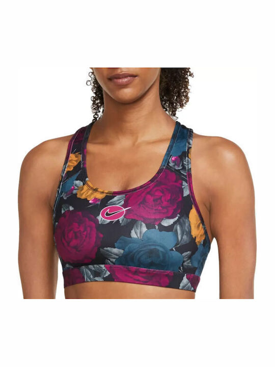 Dri-FIT Icon Clash Damen Sport-BH Floral Schwarz