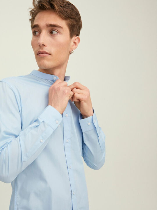 Long-sleeved Cotton Shirt Cashmere Blue