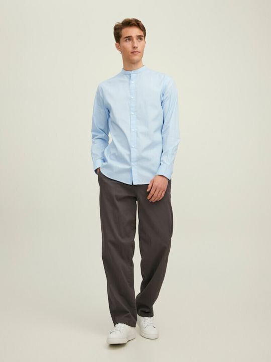 Long-sleeved Cotton Shirt Cashmere Blue