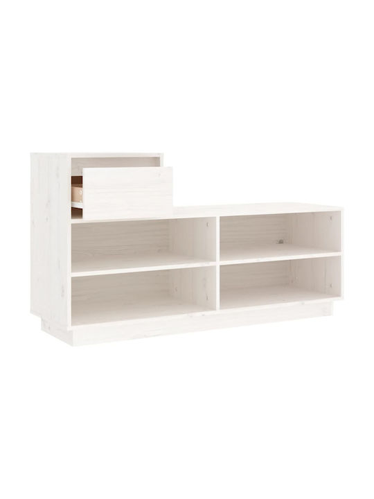 Shoe Organizer with 4 Shelves White 110x34x61cm