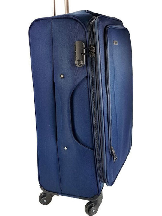 Explorer Luggage 15904 Голям Куфар Тъмносиня с 4 колела Височина 79см.