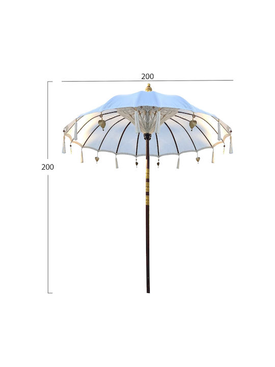 Professional Circular Wicker Umbrella Ecru F2xY2m