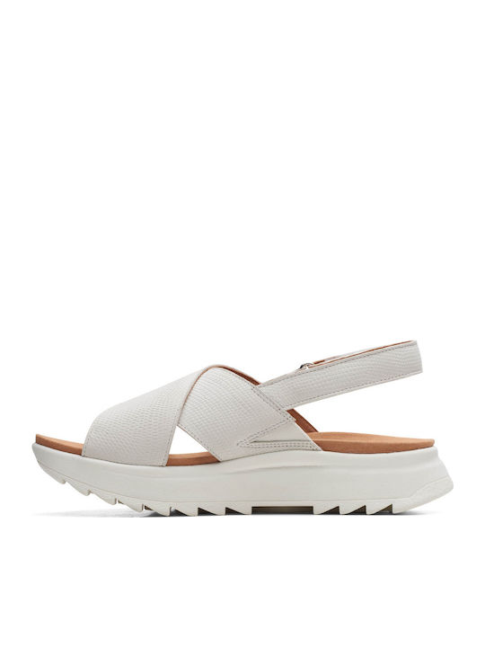 Dashlite Wish Leather Women's Flat Sandals in White Color