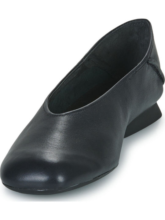 Casi Myra Leather Women's Ballerina Shoes in Black Colour