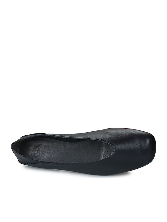 Casi Myra Leather Women's Ballerina Shoes in Black Colour