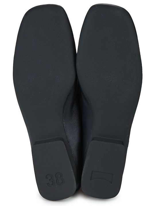 Casi Myra Leather Women's Ballerina Shoes in Black Colour