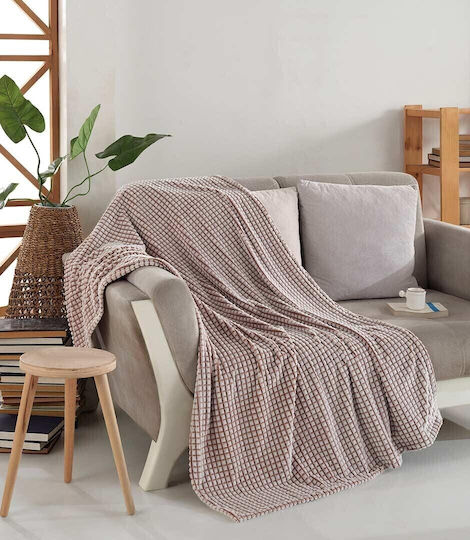 Saray Home Σετ Κουβέρτα Βελουτέ Υπέρδιπλη 220x240εκ. Κεραμιδί