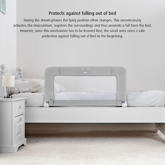 Reer By My Side Foldable Bed Rail Guard Simple Placement made of Fabric in Gray Color 150x50cm 1pcs