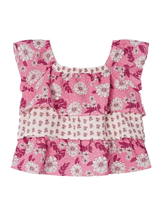 Kids' Crop Top Sleeveless Fuchsia