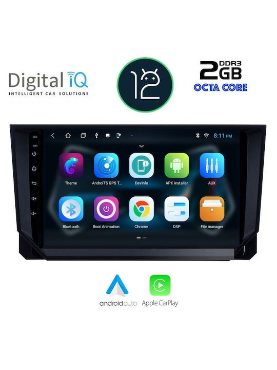 Digital IQ Car-Audiosystem für Seat Arona / Ibiza 2018+ (Bluetooth/USB/AUX/WiFi/GPS/Apple-Carplay) mit Touchscreen 9"