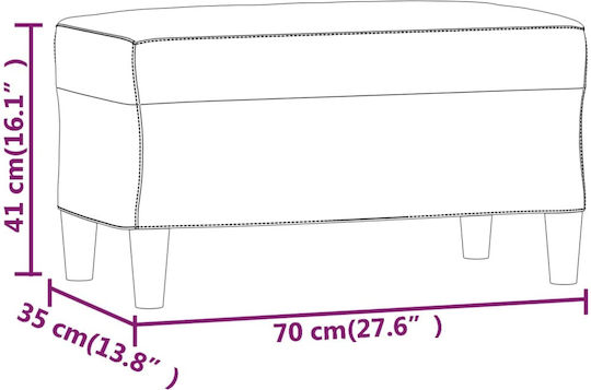 vidaXL Samt Tabouret Braun 70x35x41cm
