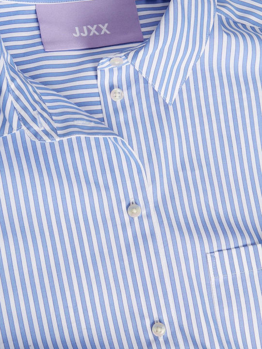 Women's Striped Long Sleeve Shirt Navy Blazer