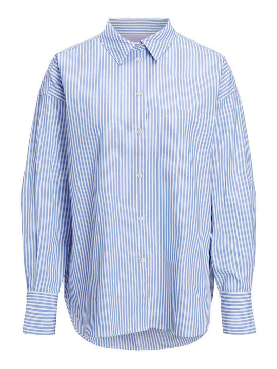 Women's Striped Long Sleeve Shirt Navy Blazer