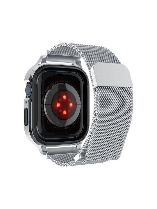 Spigen Metal Fit Pro Metal Case in Silver color for Apple Watch 4 / 5 / 6 / 7 / 8 / 9 / SE