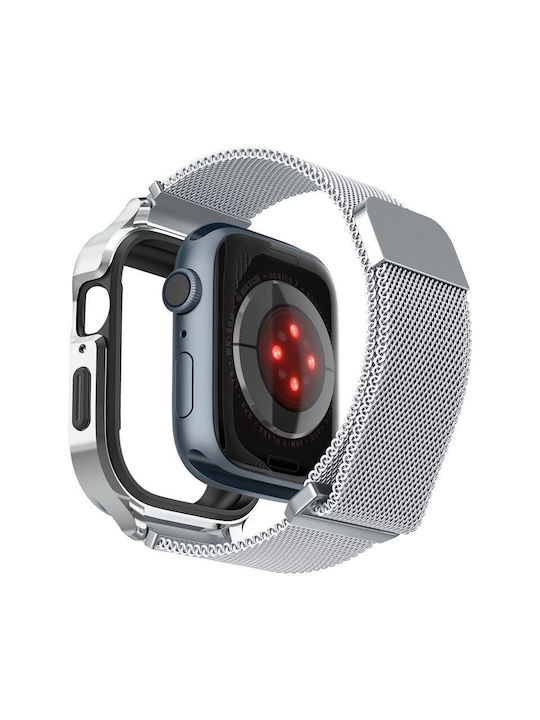 Spigen Metal Fit Pro Metal Case in Silver color for Apple Watch 4 / 5 / 6 / 7 / 8 / 9 / SE