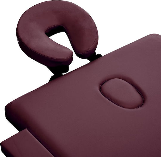 vidaXL Wooden Portable/Folding Burgundy Massage and Physiotherapy Bed 191x70cm 3 Positions