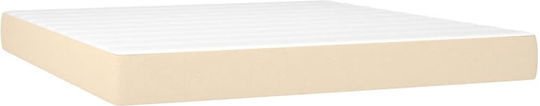 Doppelbett Bezogen Mit Stoff Creme Mit Lattenrost & Matratze 160x200cm
