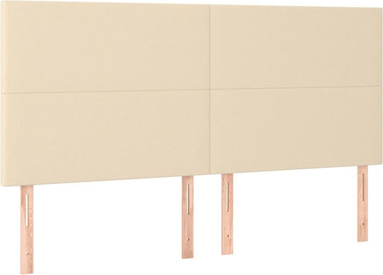 Doppelbett Bezogen Mit Stoff Creme Mit Lattenrost & Matratze 160x200cm