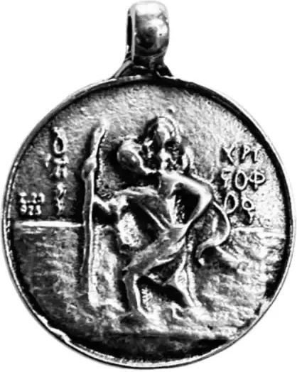 Bode Auto-Talisman Auto-Innenraumdekoration Heilige Maria/Heiliger Christophorus Silber in Blau Farbe 02943