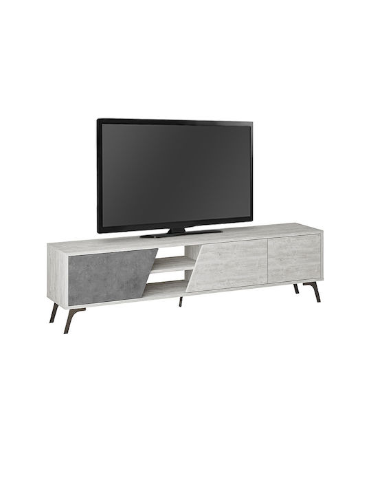 TV Stand Wooden Fiona White Gray M180xD35.6xH48cm