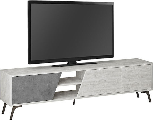 TV Stand Wooden Fiona White Gray M180xD35.6xH48cm