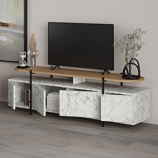 TV-Möbel Hölzernes Hanley Weiß L160xB35.6xH48cm
