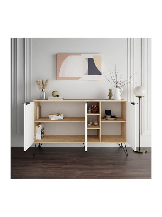 Flynn Wooden Sideboard Beige 142x35.6x83cm