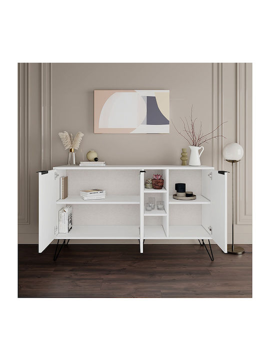 Bufet Flynn Din Lemn Alb 142x35.6x83cm