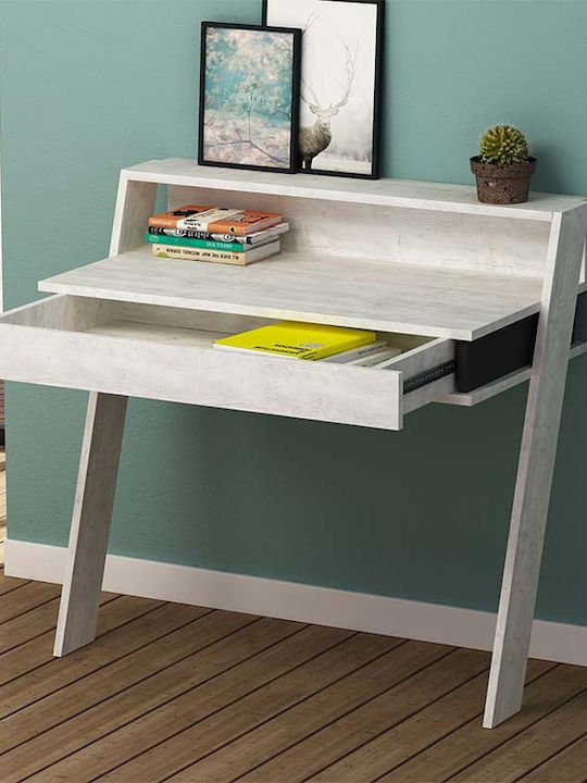 Secretary Desk Cowork Wooden White Antique 94x50x91cm