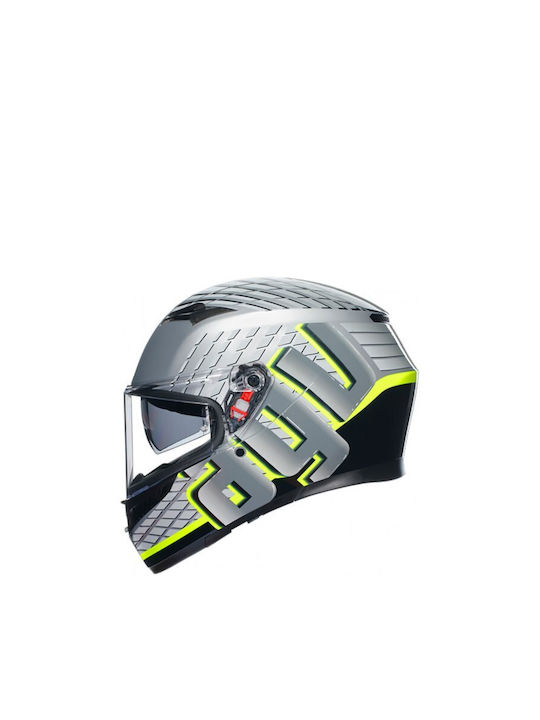 AGV K3 Full Face Helmet with Pinlock ECE 22.06 1500gr Fortify Grey / Black / Yellow Fluo 2118381001011