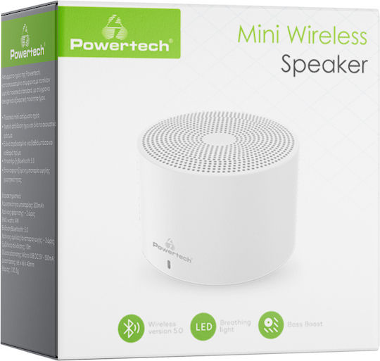 Powertech Bluetooth Speaker 4W with Battery Life up to 3 hours White PT-1037