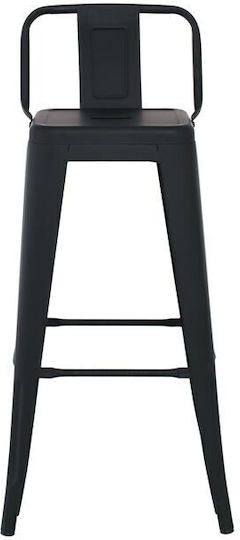 Metallischer Gartenhocker für Bar Außenbereich Relix Schwarz 44x44x96cm