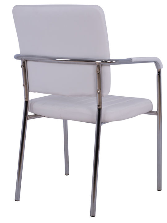 Armchair Visitor Questa with Arms White 56.5x59x85cm 1pcs