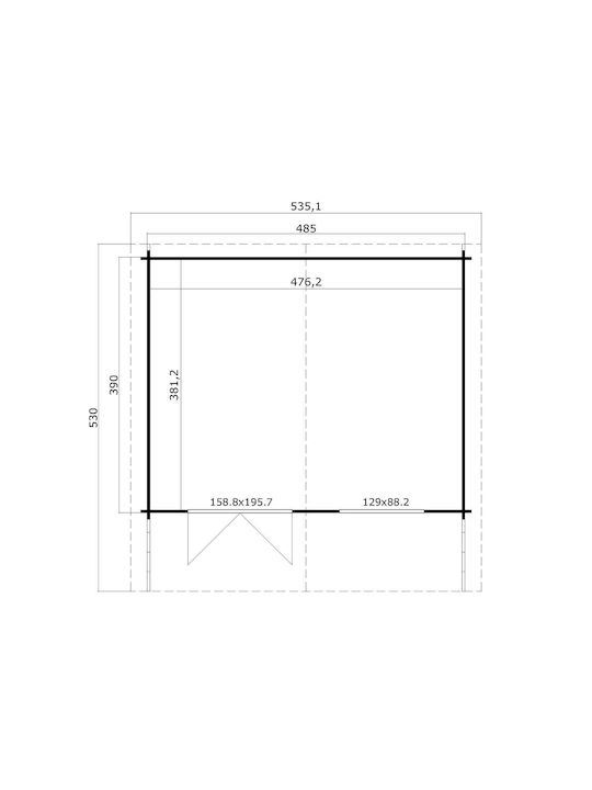 Ξύλινο Σπίτι Ηλέκτρα Γκρι Μ5.05xΠ4.1xΥ2.56m