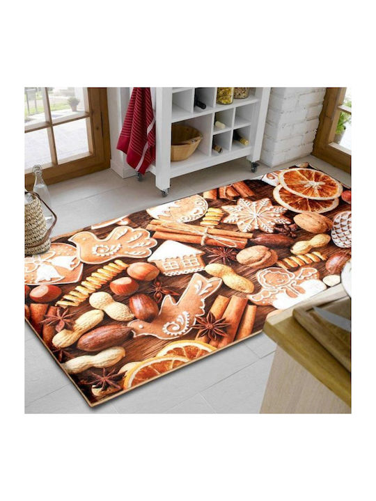 Dimcol Dried 254 Kitchen Mat Runner with Anti-slip Underlay Colorful 80x200εκ.