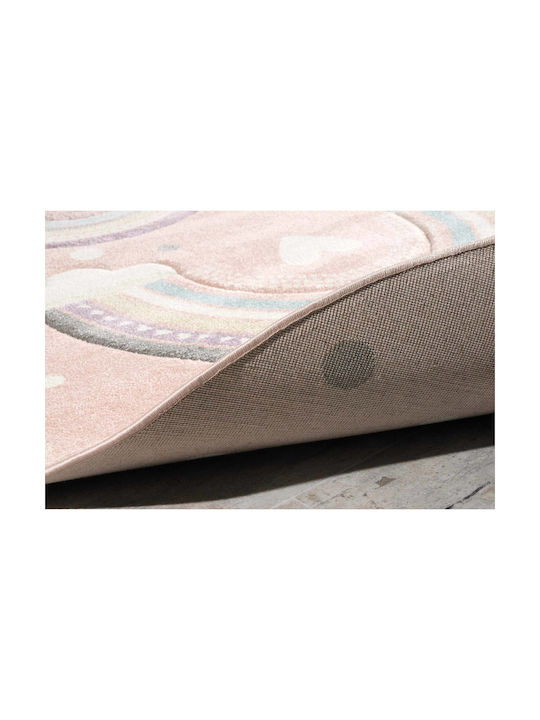 Tzikas Carpets 40109-255 Детско килимче Розов Кръгло с диаметър 160см Дебелина 13мм