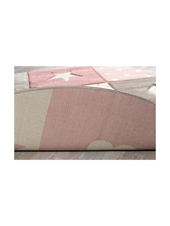 Tzikas Carpets 20339-755 Kinder Teppich Rosa Rund mit Durchmesser 160cm Dicke 13mm