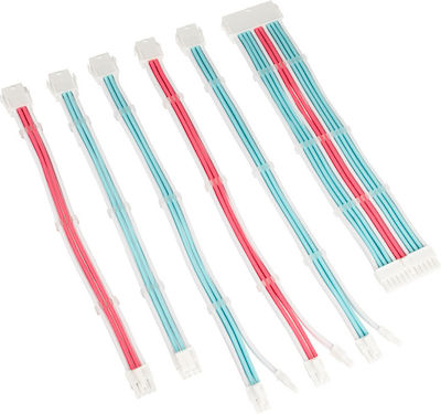 Kolink Core Adept Braided Cable Extension Kit Peripheral - Peripheral Cable Brilliant White/Neon Blue/Pure Pink (COREADEPT-EK-BBP)