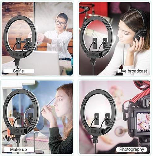 Factory CXB-460 Ring Light 43cm 3200 - 5800K with Floor Tripod and Mobile Phone Holder