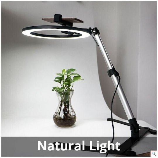 Photo Lamp Led USB Ringlicht 26cm 3200 - 6500K mit Desktop Ständer/Halterung Halterung und Halterung für Handy