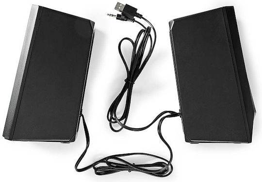 Nedis Ηχεία Υπολογιστή 2.0 με RGB Φωτισμό και Ισχύ 18W σε Μαύρο Χρώμα