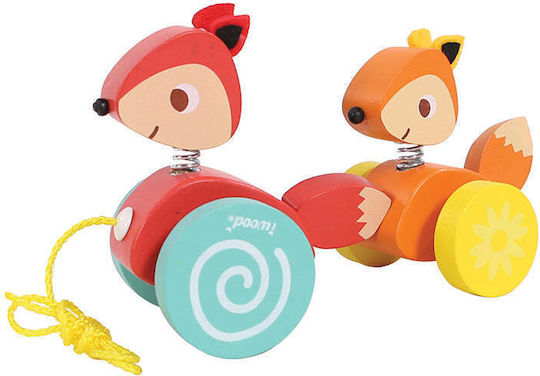 iwood Push Along Pull Along Foxes από Ξύλο για 12+ Μηνών