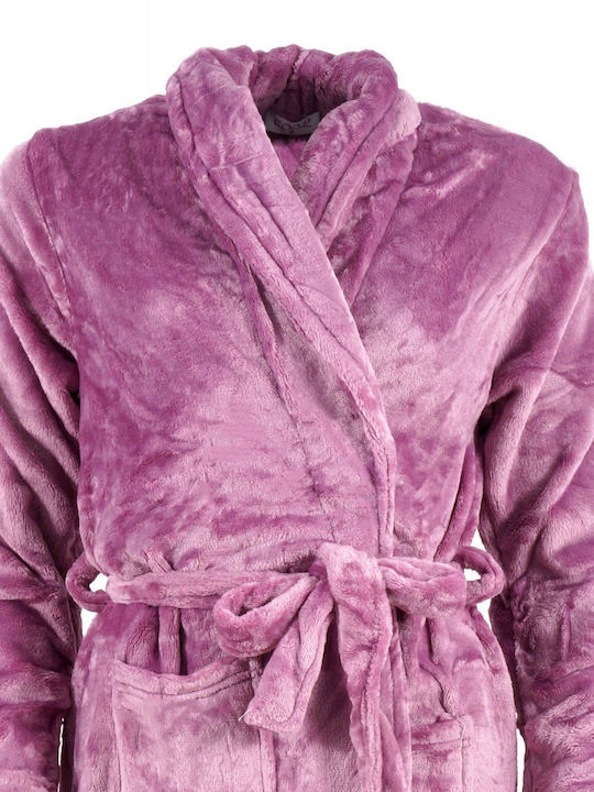 Cool Winter Women's Fleece Robe Lilac