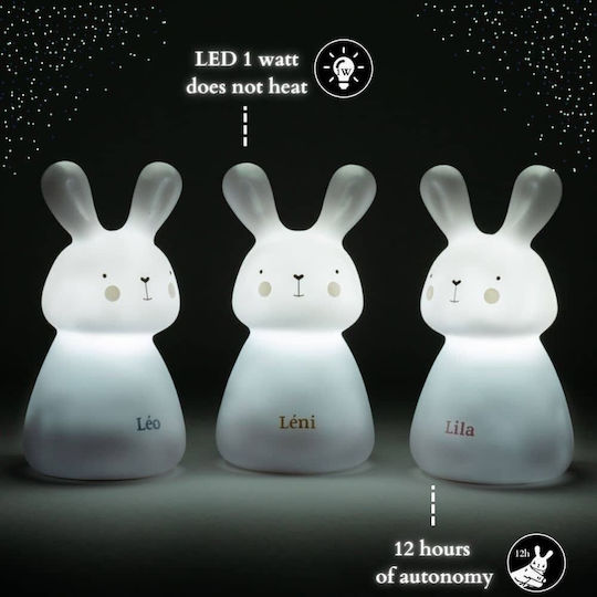 Lumini LED Lampă decorativă pentru copii Bunnies Alb 6x5x10εκ.