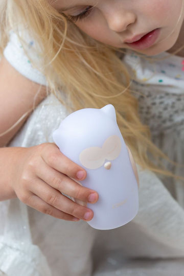 Olala LED Kinder Dekorative Lampe Owl Weiß 6x5x10εκ.