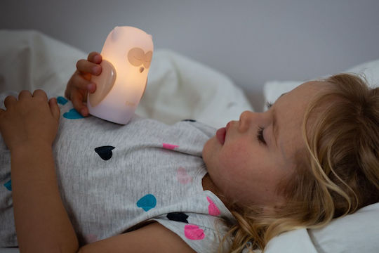Olala LED Kinder Dekorative Lampe Owl Weiß 6x5x10εκ.