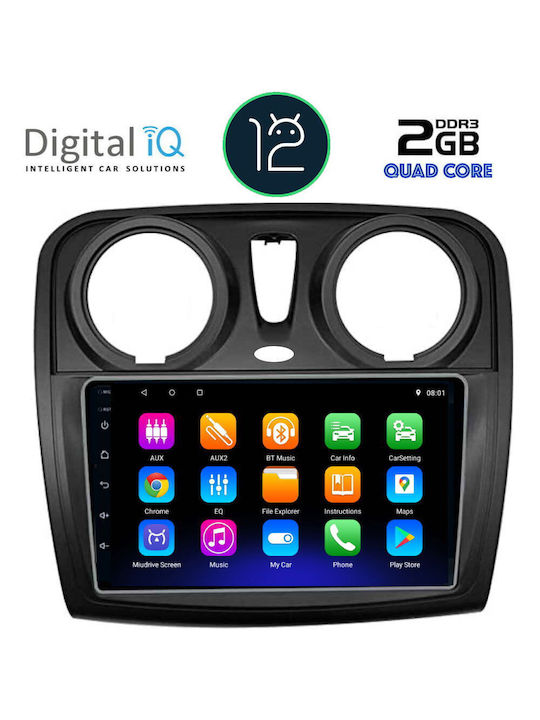 Digital IQ Car Audio System for Renault Dokker Dacia Dokker Dokker 2012+ (Bluetooth/USB/AUX/WiFi/GPS/Apple-Carplay/Android-Auto) with Touch Screen 9"