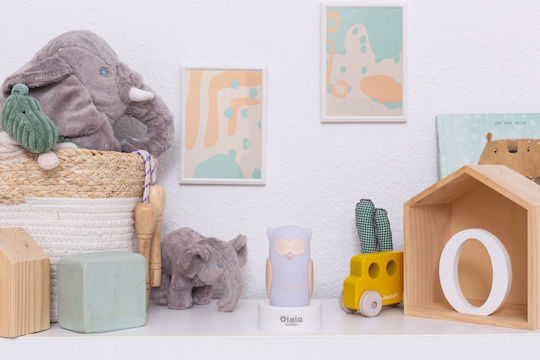 Olala LED Kinder Dekorative Lampe Owl Come Weiß 6x5x10εκ.